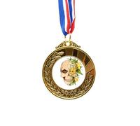 no/no Flor l Esqueleto Ilustración Oro Ganador Medalla Primer Lugar Cinta