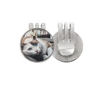 no/no Fotografía de gato colorido con diseño de animales, marcador de pelota de golf, clip magnético esmaltado