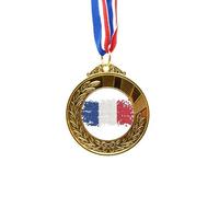 no/no France Simple Grid - Cinta para el primer lugar con la bandera nacional de oro