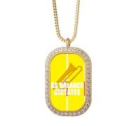 no/no Game As Balance Dictates - Collar con colgante de cristal de diamante dorado