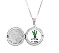 no/no Go Sit On A Cactus Art Deco - Collar con medallón de moda, joyería para regalo de cumpleaños