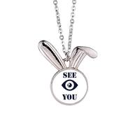 no/no Goodbye See Eyes Gaze Art Deco - Collar con colgante de conejo de moda