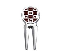 no/no Grid B Puppy Art Deco Fashion Golf Divot Tool Herramienta de reparación de marcador de pelota de golf