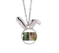 no/no Ground Lotus Lake Art Deco - Collar con colgante de conejo de moda