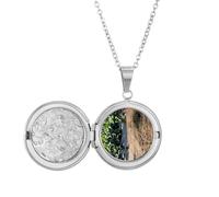 no/no Ground Lotus Lake Art Deco - Collar con medallón de moda, joyería para regalo de cumpleaños