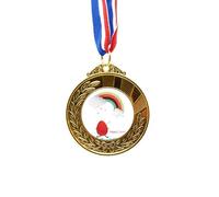 no/no Happy Easter Festival Egg Rainbow Gold Award Medal First Place Ribbon