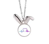 no/no Heartbeat Line - Collar con colgante de conejo que cambia gradualmente las emociones
