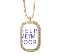 no/no Help Me I Am Poor Art Deco - Collar con colgante de diamantes de cristal dorado
