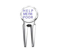 no/no Help Me I Am Poor Art Deco Fashion Golf Divot Tool Herramienta de reparación de marcador de pelota de golf