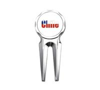 no/no Herramienta de reparación de marcador de pelota de golf Art Deco con nombre de bandera de Chile