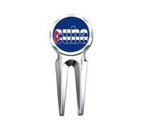 no/no Herramienta de reparación de marcador de pelota de golf Art Deco con nombre de bandera de Cuba