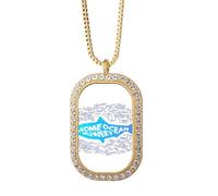 no/no Home Sweet Sea Fish Art Deco - Collar con colgante de diamantes de cristal dorado