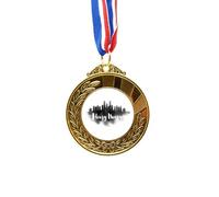 no/no Hong Kong China Landmark Ink City Painting Gold Award Medal First Place Ribbon