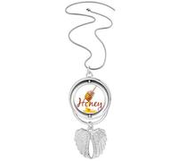 no/no hy sweet food art deco moderno colgante alas de ángel giratorio collar joyería, Medium