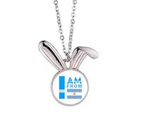 no/no I Am From Argentina Art Deco - Collar con colgante de conejo de moda