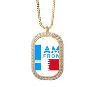 no/no I Am From Bahrain Art Deco - Collar con colgante de diamantes de cristal dorado