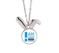 no/no I Am From Botswana Art Deco - Collar con colgante de conejo de moda