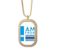no/no I Am From Botswana Art Deco - Collar con colgante de diamantes de cristal dorado