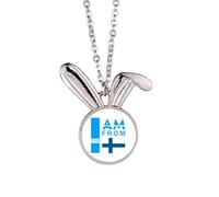 no/no I Am From Finland Art Deco - Collar con colgante de conejo de moda