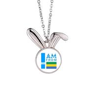 no/no I Am From Gabon Art Deco - Collar con colgante de conejo de moda