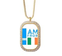 no/no I Am From Ireland Art Deco - Collar con colgante de diamantes de cristal dorado