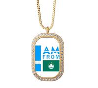 no/no I Am From Macau Art Deco - Collar con colgante de diamantes de cristal dorado