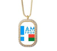 no/no I Am From Madagascar Art Deco - Collar con colgante de diamantes de cristal dorado