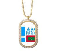 no/no I Am From Maldives Art Deco - Collar con colgante de diamantes de cristal dorado