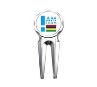 no/no I Am From Mauritius Art Deco Fashion Golf Divot Tool Herramienta de reparación de marcador de pelota de golf