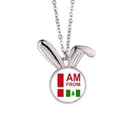 no/no I Am From Norfolk Island Art Deco - Collar con colgante de conejo de moda