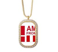 no/no I Am From Peru Art Deco - Collar con colgante de diamantes de cristal dorado