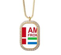 no/no I am from sierra le art deco - Collar con colgante de diamantes de cristal dorado