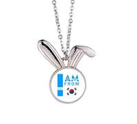 no/no I Am From South Korea Art Deco - Collar con colgante de conejo de moda