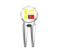 no/no I Am From Timor Leste Art Deco Fashion Golf Divot Tool Herramienta de reparación de marcador de pelota de golf