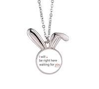 no/no I Am There For You Art Deco - Collar con colgante de conejo de moda