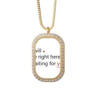 no/no I Am There For You Art Deco - Collar con colgante de diamantes de cristal dorado