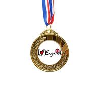 no/no I Love England World Flag Heart Gold Award Medal First Place Ribbon