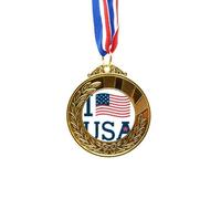 no/no I love usa ameflag culture Gold Award Medal First Place Ribbon