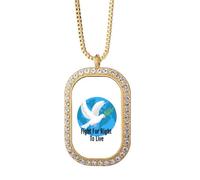 no/no Independent American Right Freedom Life - Collar con colgante de diamantes de cristal dorado