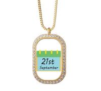 no/no International Day Penon Violence World - Collar con colgante de diamantes de cristal dorado