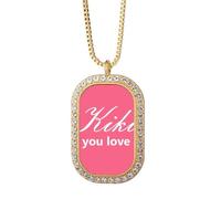 no/no Kiki Do You Love Me Art Deco - Collar con colgante de diamantes de cristal dorado