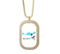 no/no Killed Animals Hunts Art Deco - Collar con colgante de diamantes y cristales dorados