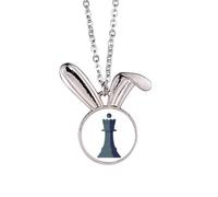no/no King Chess Juego de estrategia Roy Monarch Rabbit Collar con colgante de conejo, joyería de animal