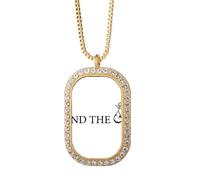 no/no Leap Across Pay Attention - Collar con colgante de diamantes de cristal dorado