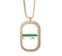 no/no Life Energy Progress Bar Percent Unknown Future Immortality, collar con colgante de diamantes de cristal dorado