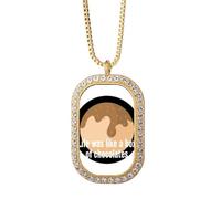 no/no Life was like a box of chotes - Collar con colgante de diamantes de cristal dorado