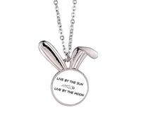 no/no Live By The Sun/Moon Art Deco - Collar con colgante de conejo de moda