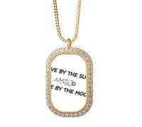 no/no Live By The Sun/Moon Art Deco - Collar con colgante de diamantes de cristal dorado