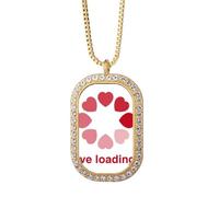 no/no Loading Help Loving Help Art Deco - Collar con colgante de diamantes de cristal dorado