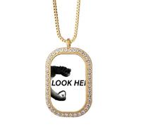 no/no Look Direction - Collar con colgante de diamantes y cristales dorados